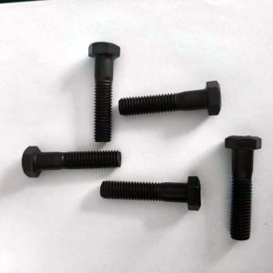 ASTM A307 דרגה B ברגי משושה עם חצי חוט, 1/2'-13 X 2-1/4', גימור שחור אוקסיד